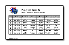 Plan Klasa 1B