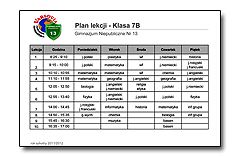 Plan Klasa 7B